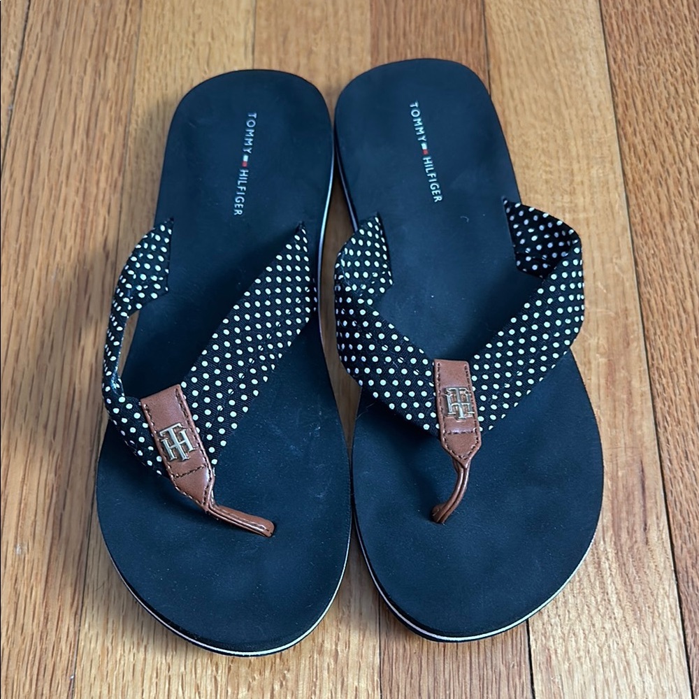 Tommy Hilfiger Navy Polka Dot Sandals